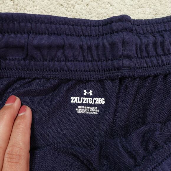 NWT Under Armour Mens UA Rival Terry 6" Activewear Shorts Loose Fit Navy Sz 2XL - Picture 5 of 7
